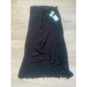 NWT 1.State Midi Black Wrap‎ Skirt Size Large